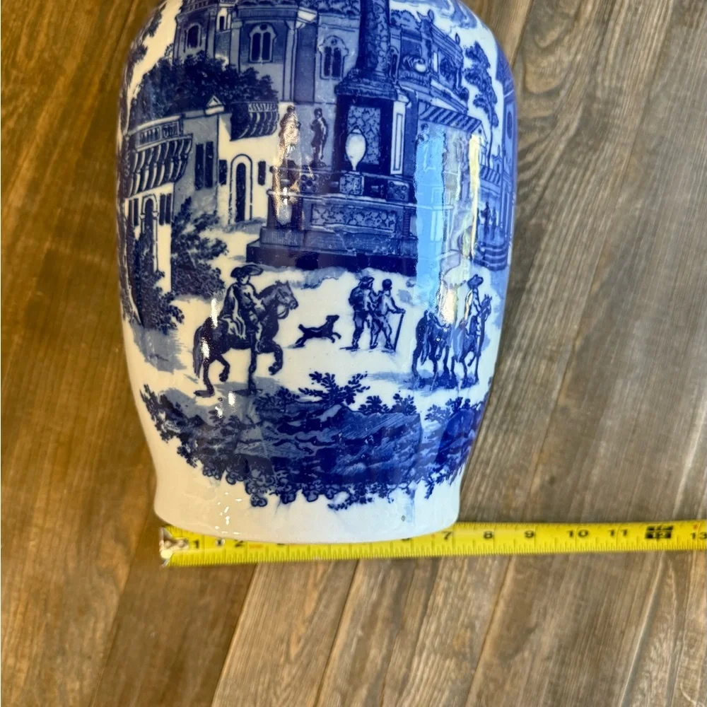 Victoria Ware Blue and White Chinoiserie Vase|Vintage Chinoiserie Vase